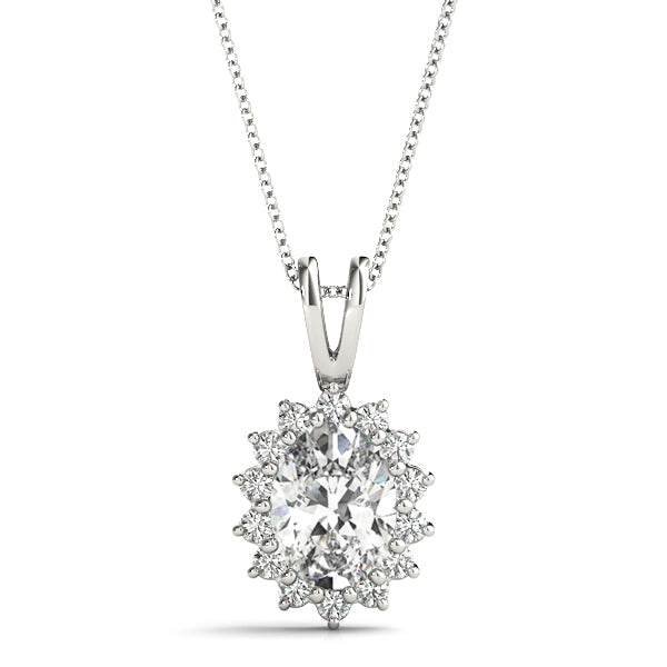 Polished Diamond Semi-Mount Pendant with 3/4 Carat Total Weight in SI1-SI2 G-H Quality