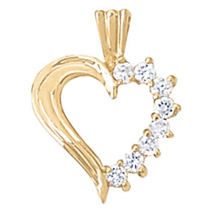 Elegant Heart Pendant with 1/3 Carat Total Weight Diamonds in SI1-SI2 G-H Quality