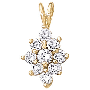 Elegant Half Carat Total Weight Diamond Cluster Pendant Necklace