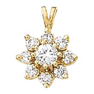 Elegant Diamond Cluster Pendant with 1 Carat Total Weight in G-H SI1-SI2 Quality