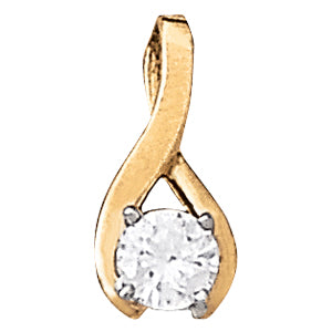 Solitaire Diamond Pendant with 1/2 Carat Total Weight in G-H Color and SI1-SI2 Clarity