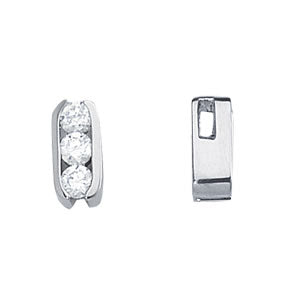 Elegant Three-Stone Diamond Pendant with Half Carat Total Weight in SI1-SI2 G-H Quality