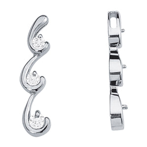 Elegant Three-Stone Diamond Pendant with Half Carat Total Weight in SI1-SI2 G-H Quality