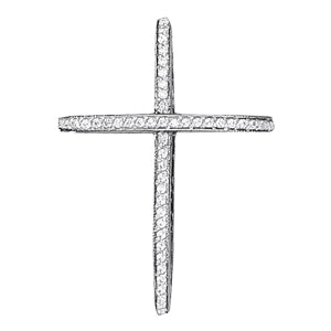 Elegant Half Carat Diamond Cross Pendant with SI1-SI2 G-H Quality Stones