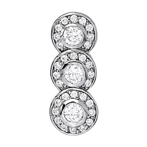 Elegant Three-Stone Diamond Pendant with 0.73 Carat Total Weight in SI1-SI2 G-H Quality