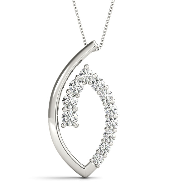 Diamond Semi-Mount Pendant with 3/4 Carat Total Weight in SI1-SI2 G-H Quality Stones