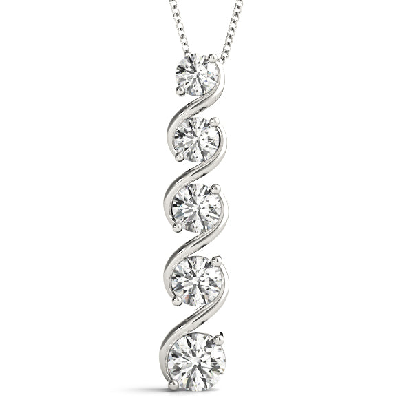 Elegant Diamond Pendant with 1 Carat Total Weight in SI1-SI2 G-H Quality