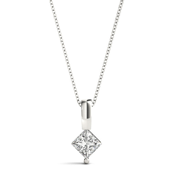 Elegant Solitaire Pendant Necklace with 0.915 Carat Total Diamond Weight, G-H SI1-SI2 Quality