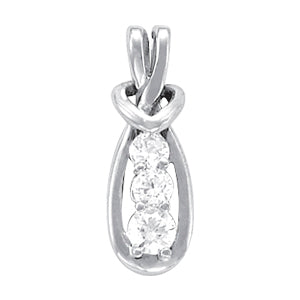 Elegant Love Knot Pendant with 1/4 Carat Total Weight Diamonds, SI1-SI2 G-H Quality