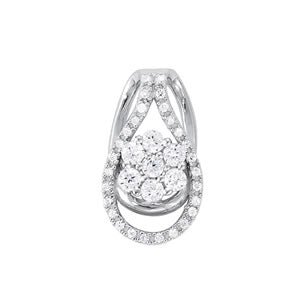 Elegant Half Carat Total Weight Diamond Cluster Pendant Necklace
