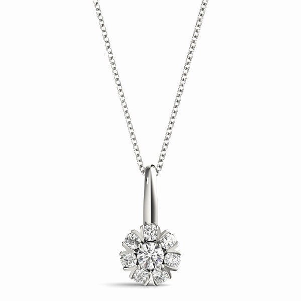 Split Prong Diamond Cluster Ring with 0.36 Carat Total Weight in G-H Color, SI1-SI2 Clarity