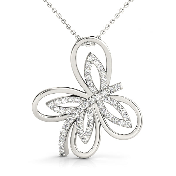 Butterfly-Inspired Diamond Ring with 1/4 Carat Total Weight in SI1-SI2 G-H Quality