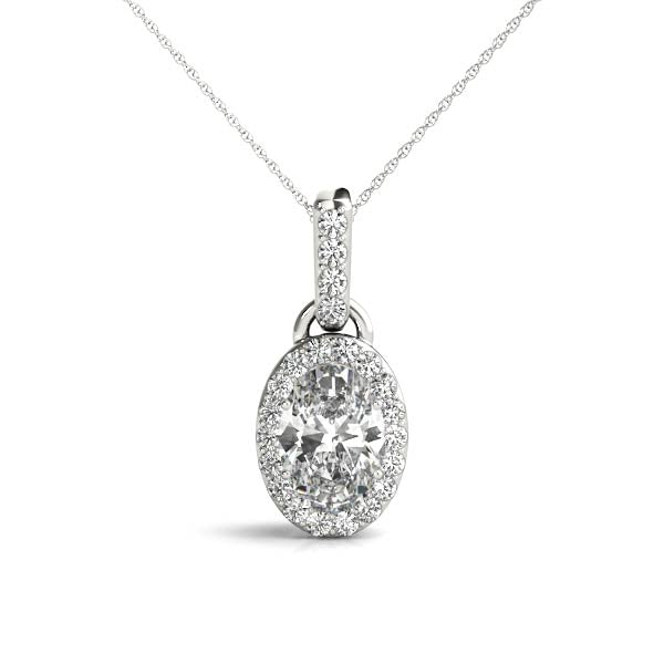 Elegant Halo Pendant with 0.54 Carat Total Diamond Weight in SI1-SI2 G-H Quality