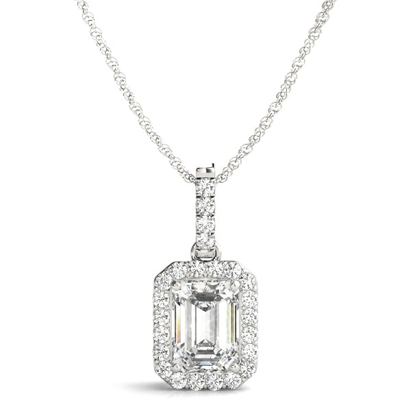 Elegant Halo Pendant with 2.25 Carat Total Diamond Weight, SI1-SI2 G-H Quality