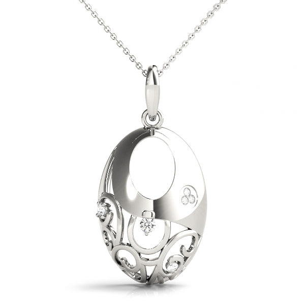 Elegant Diamond Pendant Necklace with 1/6 Carat Total Weight SI1-SI2 G-H Diamonds