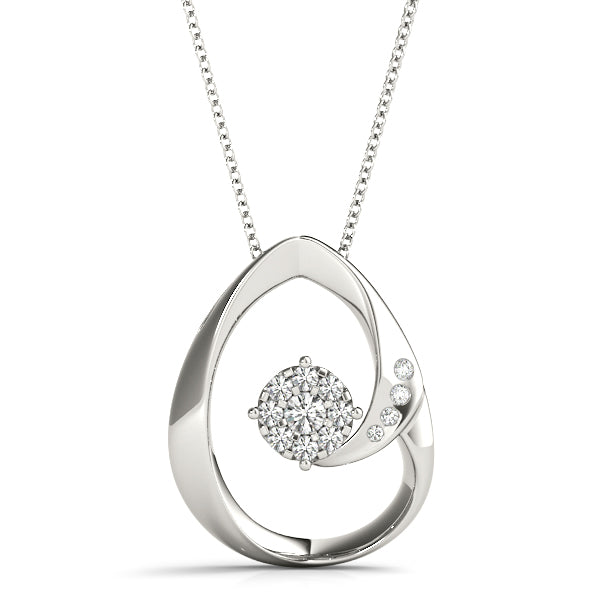 Elegant Diamond Pendant with 0.109 Carat Total Weight SI1-SI2 G-H Stones