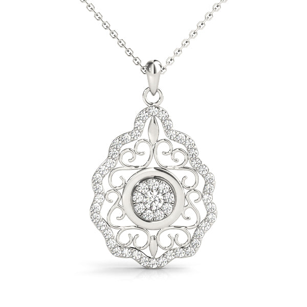 Elegant Diamond Pendant with 1/4 Carat Total Weight in SI1-SI2 G-H Quality Stones