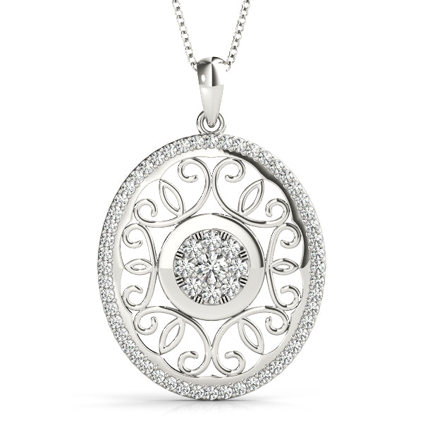 Elegant Diamond Pendant with 1/3 Carat Total Weight SI1-SI2 G-H Quality Stones