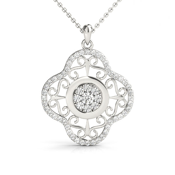Elegant Diamond Pendant with 0.37 Carat Total Weight SI1-SI2 G-H Quality Stones