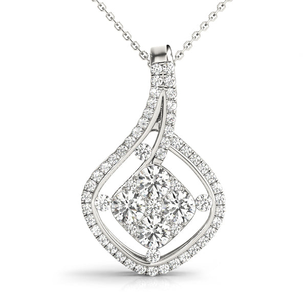 Elegant Diamond Pendant with 0.70 Carat Total Weight in SI1-SI2 G-H Quality
