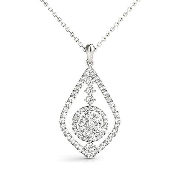 Elegant Diamond Pendant with 5/8 Carat Total Weight in SI1-SI2 G-H Quality