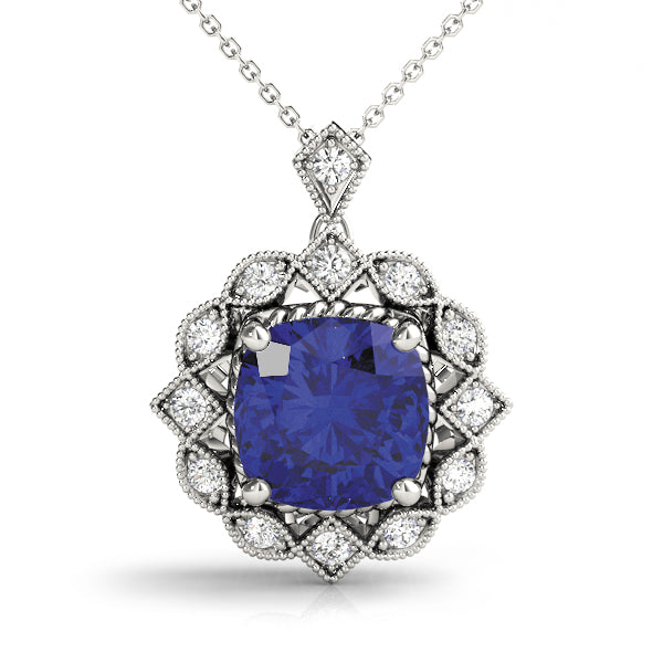 Polished Cushion Diamond Pendant with 1/10 Carat Total Weight SI1-SI2 G-H Diamonds