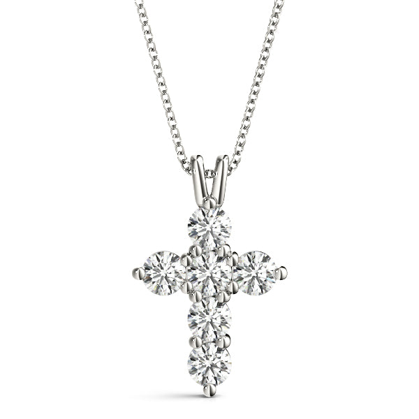 Elegant Cross Pendant with Half Carat Total Diamond Weight in G-H Color and SI1-SI2 Clarity