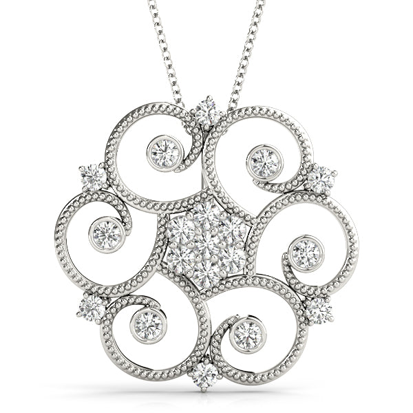 Elegant Diamond Pendant with 1/3 Carat Total Weight SI1-SI2 G-H Stones