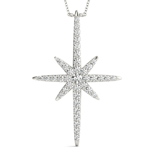 Elegant Cross Pendant with Half Carat Total Diamond Weight in G-H Color and SI1-SI2 Clarity