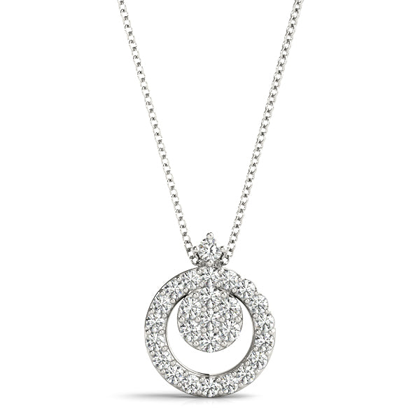 Elegant Diamond Pendant Necklace with 1/3 Carat Total Weight SI1-SI2 G-H Stones