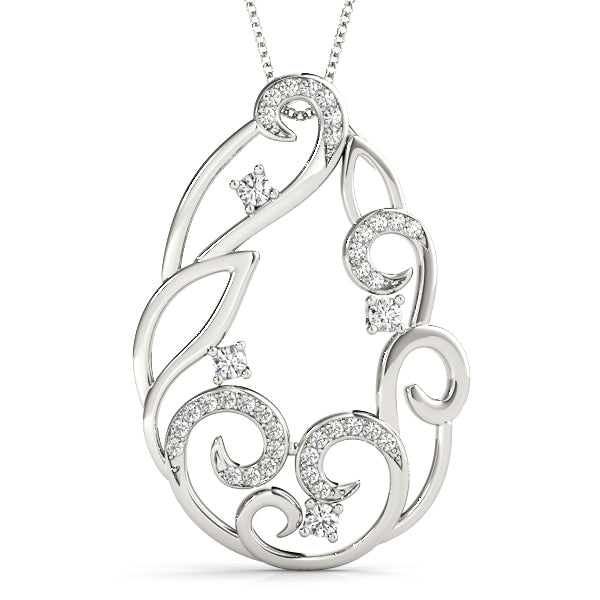 Elegant Diamond Pendant with 1/4 Carat Total Weight SI1-SI2 G-H Stones