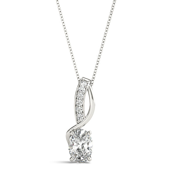 Elegant Oval Diamond Pendant with 0.30 Carat Total Weight in SI1-SI2 G-H Quality