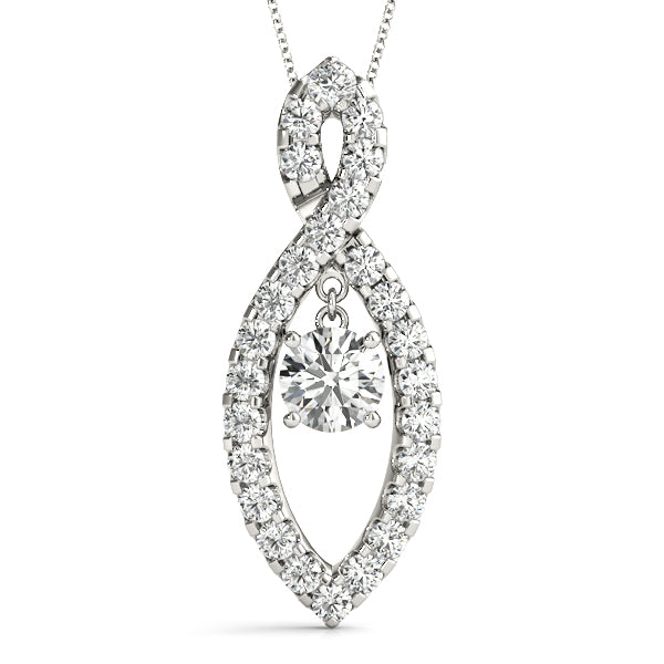 Elegant Diamond Pendant with 1.35 Carat Total Weight in SI1-SI2 G-H Quality Stones