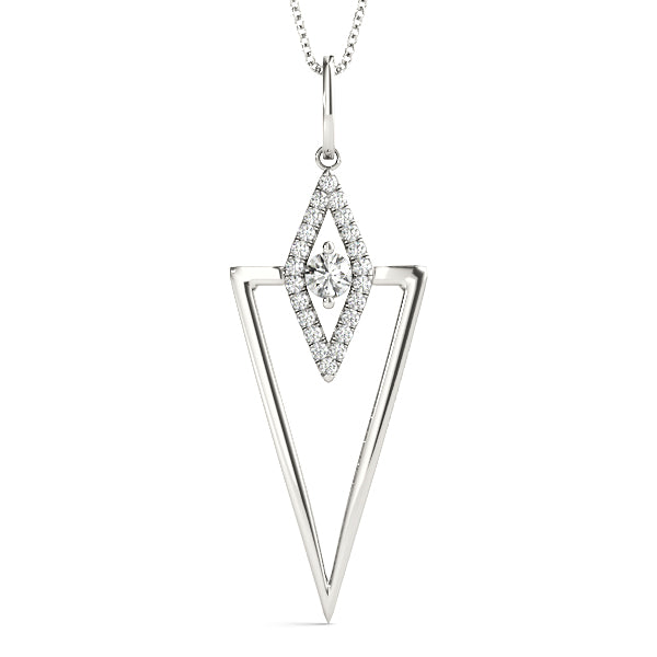 Elegant Diamond Pendant with 0.20 Carat Total Weight SI1-SI2 G-H Stones