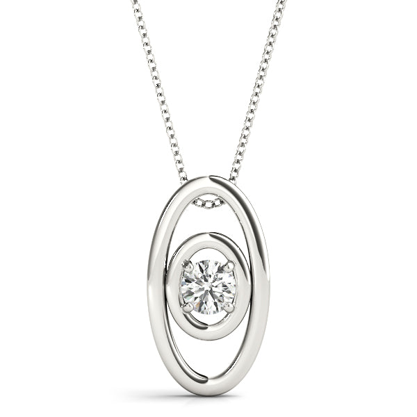 Elegant Solitaire Diamond Pendant with 0.10 Carat Total Weight SI1-SI2 G-H Diamonds