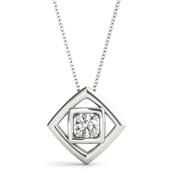 Elegant Solitaire Diamond Pendant with 0.63 Carat Total Weight in G-H SI1-SI2 Quality
