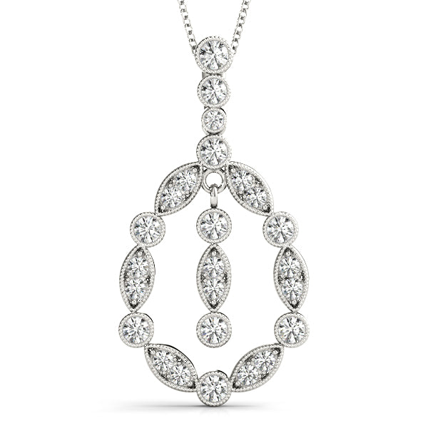 Elegant Diamond Pendant with Half Carat Total Weight in SI1-SI2 G-H Quality