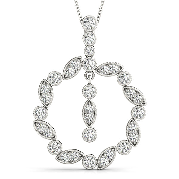 Elegant Diamond Pendant with 5/8 Carat Total Weight SI1-SI2 G-H Quality Stones