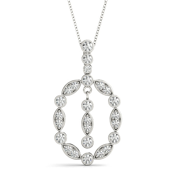 Elegant Diamond Pendant with 1/2 Carat Total Weight in SI1-SI2 G-H Quality Stones