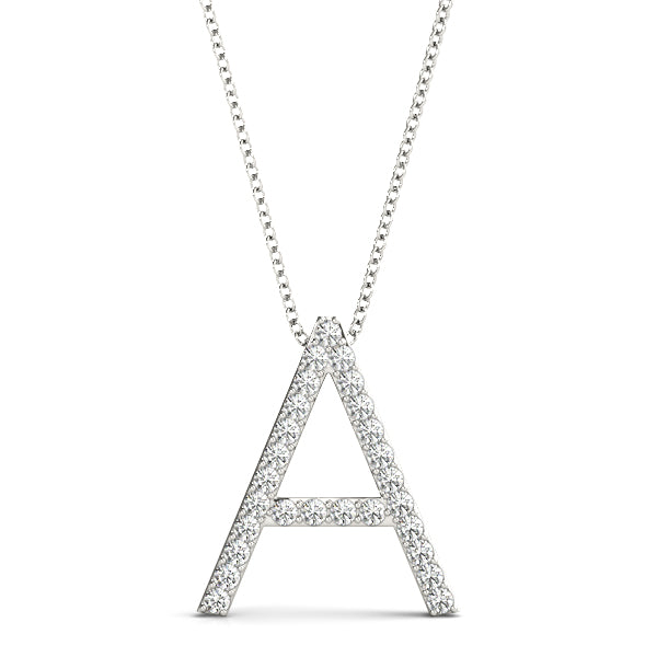 Personalized Diamond Initial Pendant with 0.1620 Carat Total Weight in G-H SI1-SI2 Quality