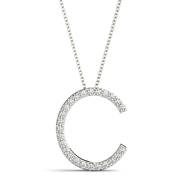 Personalized Diamond Initial Pendant with 0.15 Carat Total Weight SI1-SI2 G-H Diamonds