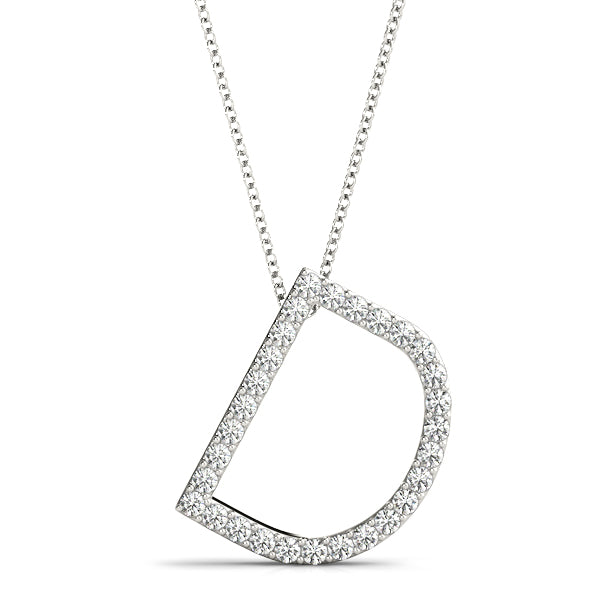 Personalized Diamond Initial Pendant with 0.174 Carat Total Weight SI1-SI2 G-H Diamonds
