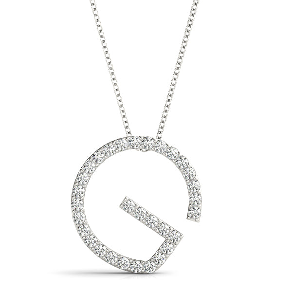 Elegant Diamond Initial Pendant with 0.18 Carat Total Weight in G-H Color