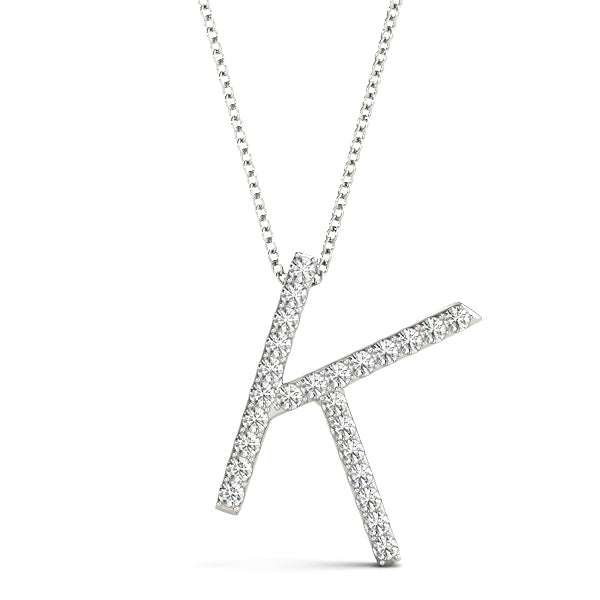 Personalized Diamond Initial Pendant with 1/6 Carat Total Weight SI1-SI2 G-H Diamonds