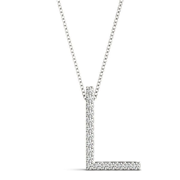 Personalized Diamond Initial Pendant with 0.10 Carat Total Weight SI1-SI2 G-H Diamonds