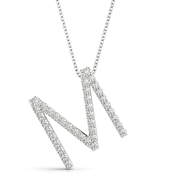 Elegant Diamond Initial Pendant with 0.18 Carat Total Weight SI1-SI2 G-H Quality Stones