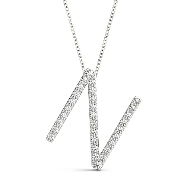 Elegant Diamond Initial Pendant with 0.18 Carat Total Weight SI1-SI2 G-H Stones