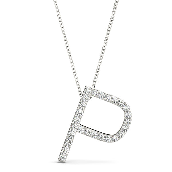 Personalized Diamond Initial Pendant with 1/6 Carat Total Weight SI1-SI2 G-H Diamonds