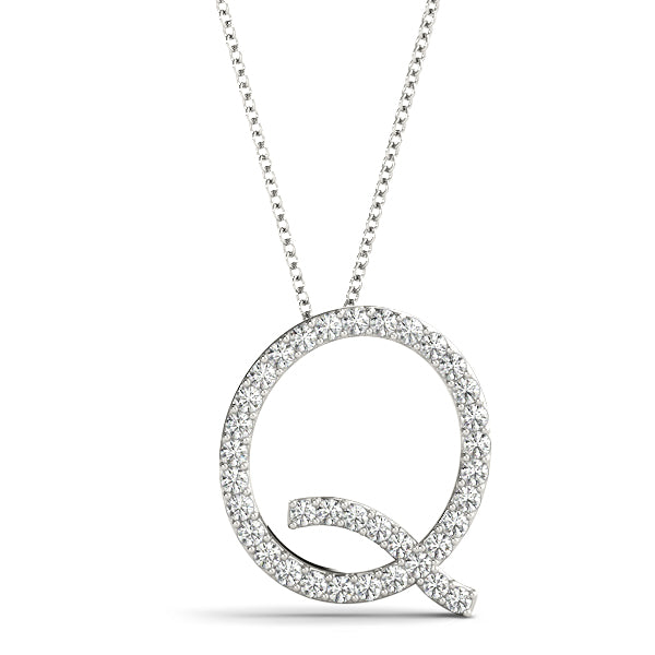 Elegant Diamond Initial Pendant with 0.18 Carat Total Weight in G-H SI1-SI2 Quality