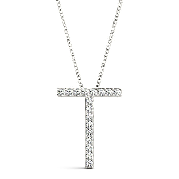 Personalized Diamond Initial Pendant with 0.10 Carat Total Weight SI1-SI2 G-H Diamonds